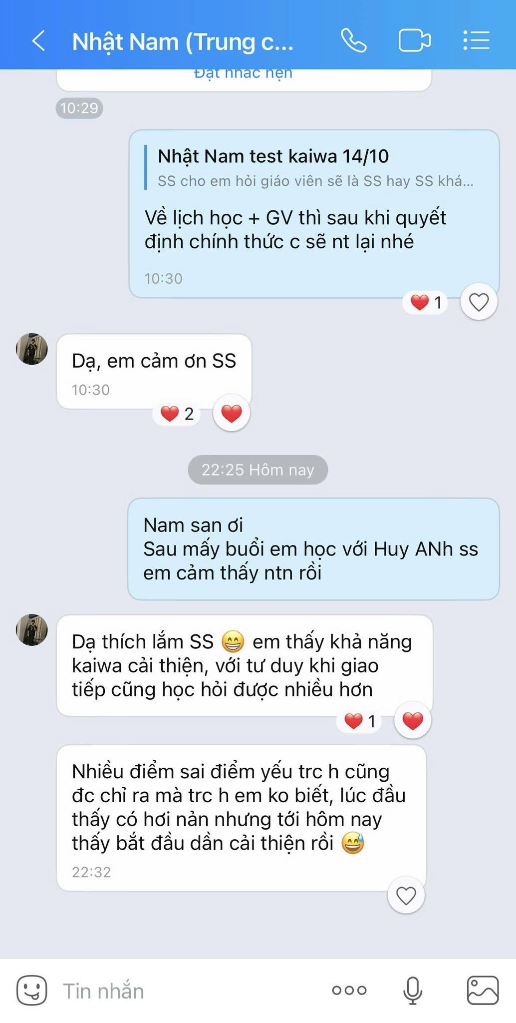 Feedback học viên Nhật Nam