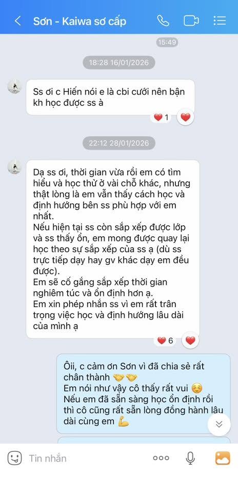 Feedback học viên Sơn